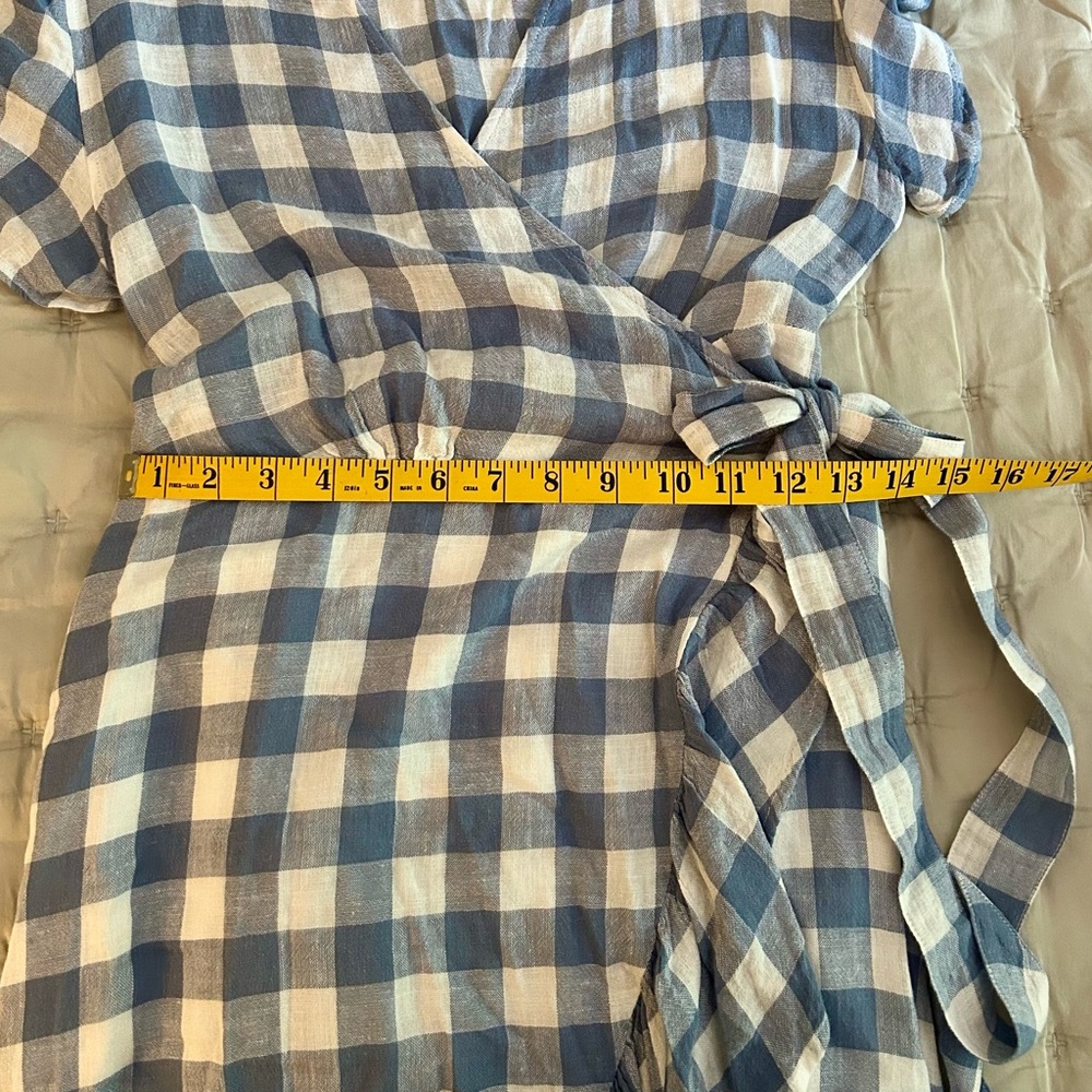 Rails Brigitte Belted Wrap Dress in Periwinkle & White Check Size XS - Picture 11 of 16